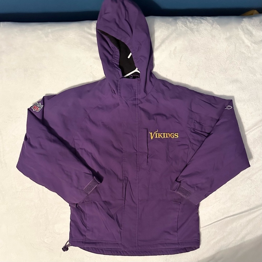 Rare Vintage Minnesota Vikings Kids M 10/12 Stadium Jacket Coat NFL Reebok